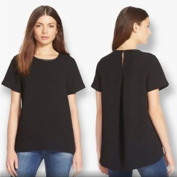 Madewell textured crepe pullover black top - Picture 1 of 8